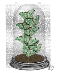 Green Butterflies in Bell Jar