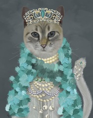 Grey Cat With Bells, Portrait