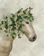 Horse Porcelain with Ivy