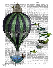 Hot Air Balloon and Birds