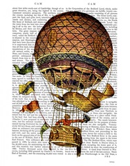 Hot Air Balloon with Flags