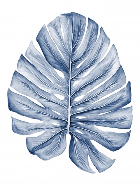 Indigo Tropical Leaves I