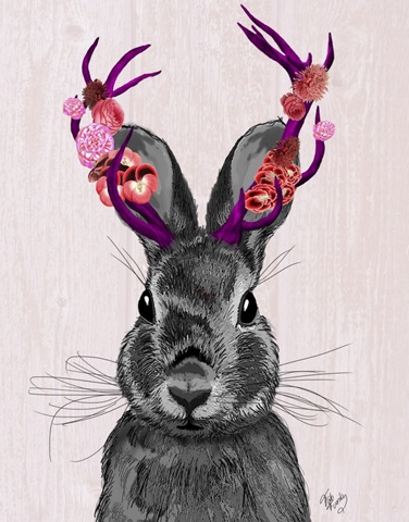 Jackalope with Pink Antlers