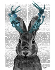 Jackalope with Turquoise Antlers