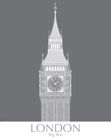 London Big Ben Monochrome