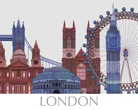 London Landmarks , Red Blue