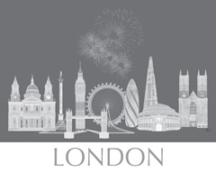 London Skyline Monochrome