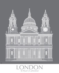 London St Pauls Monochrome