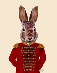 Military Rabbit in Red