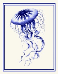 Mixed Nautical Blue on Cream c