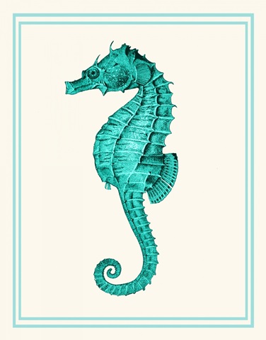 Mixed Nautical Turquoise on Cream e