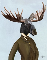Moose In Suit Portrait