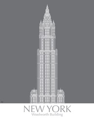 New York Woolworth Building Monochrome