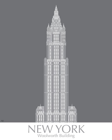 New York Woolworth Building Monochrome