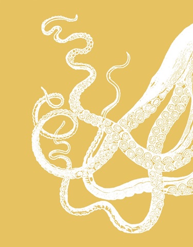 Octopus Tentacles White On Mustard