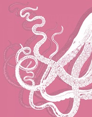 Octopus White on Pink b