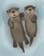 Otters Holding Hands