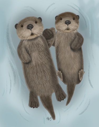 Otters Holding Hands