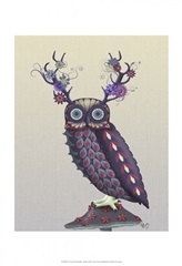 Owl with Psychedelic Antlers