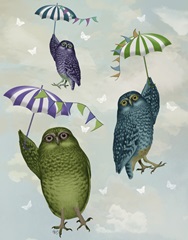 Owls with Umbrellas