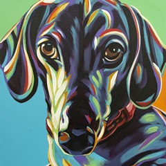 Painted Dachshund I