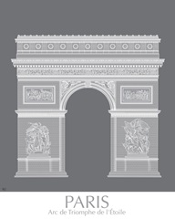 Paris Arc De Triomph Monochrome