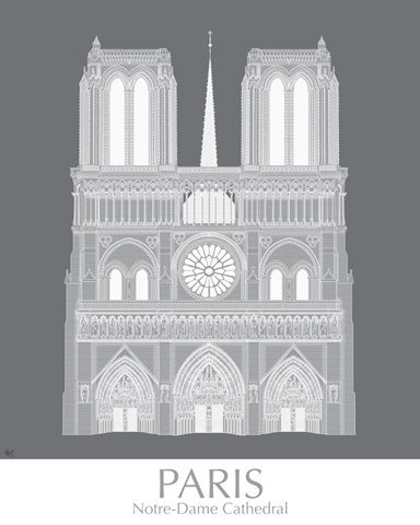 Paris Notre Dame Monochrome