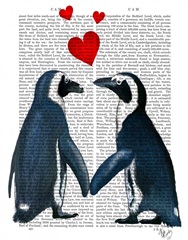 Penguins With Love Hearts