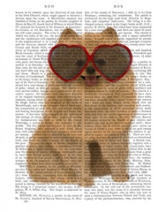 Pomeranian and Heart Glasses
