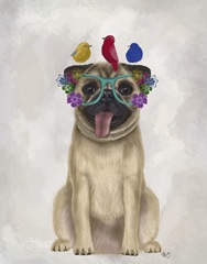 Pug and Flower Glasses