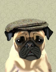 Pug in Flat Cap