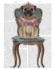 Pug Princess on Chair