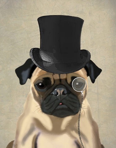 Pug, Formal Hound and Hat