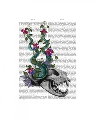 Skull with Blue Horns