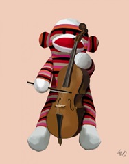 Sock Monkey and Cello
