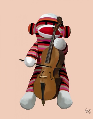 Sock Monkey and Cello