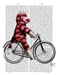 Sock Monkey on Bicycle
