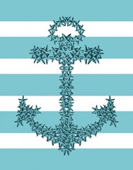 Starfish Anchor in Turquoise and White