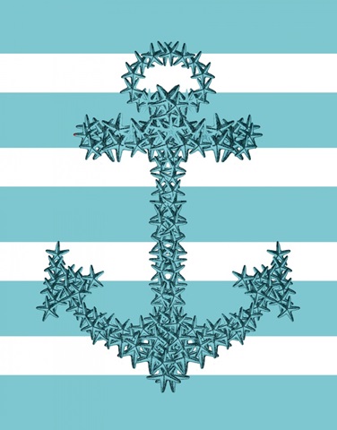 Starfish Anchor in Turquoise and White