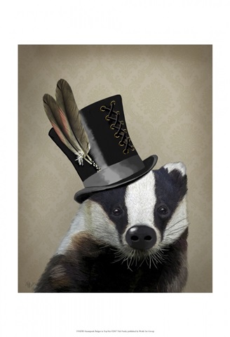 Steampunk Badger in Top Hat