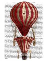 Tiered Hot Air Balloon Print Red