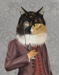 Tortoiseshell Cat and Brandy Glass