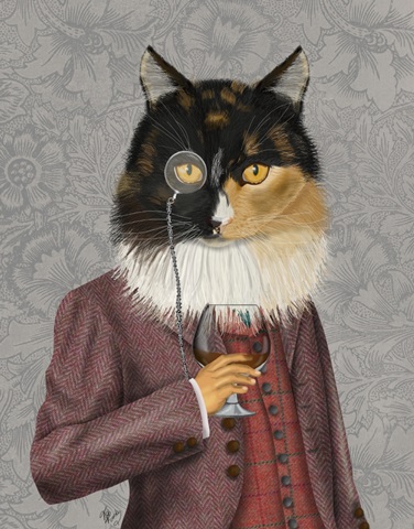 Tortoiseshell Cat and Brandy Glass