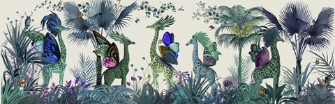 Tropical Giraffes, Blue
