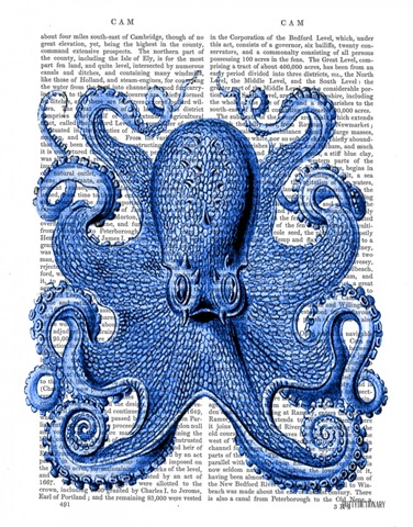 Vintage Blue Octopus 1 Front