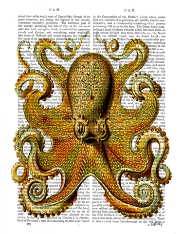 Vintage Yellow Octopus Front
