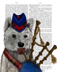 West Highland Terrier and Bagpipes