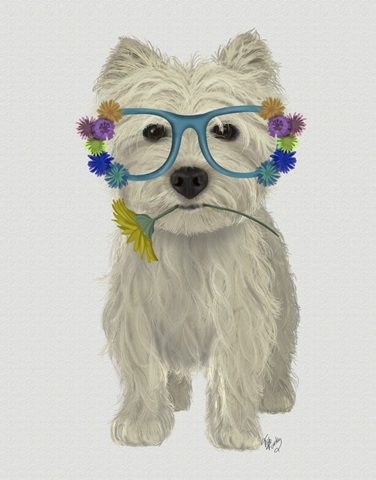 West Highland Terrier Flower Glasses