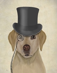 Yellow Labrador, Formal Hound and Hat