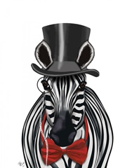Zebra with Top Hat and Bow Tie 2, Forwards
